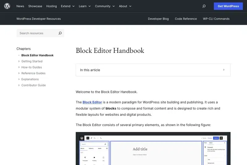 block editor screenshot